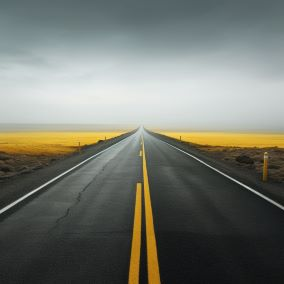 broken yellow line on road