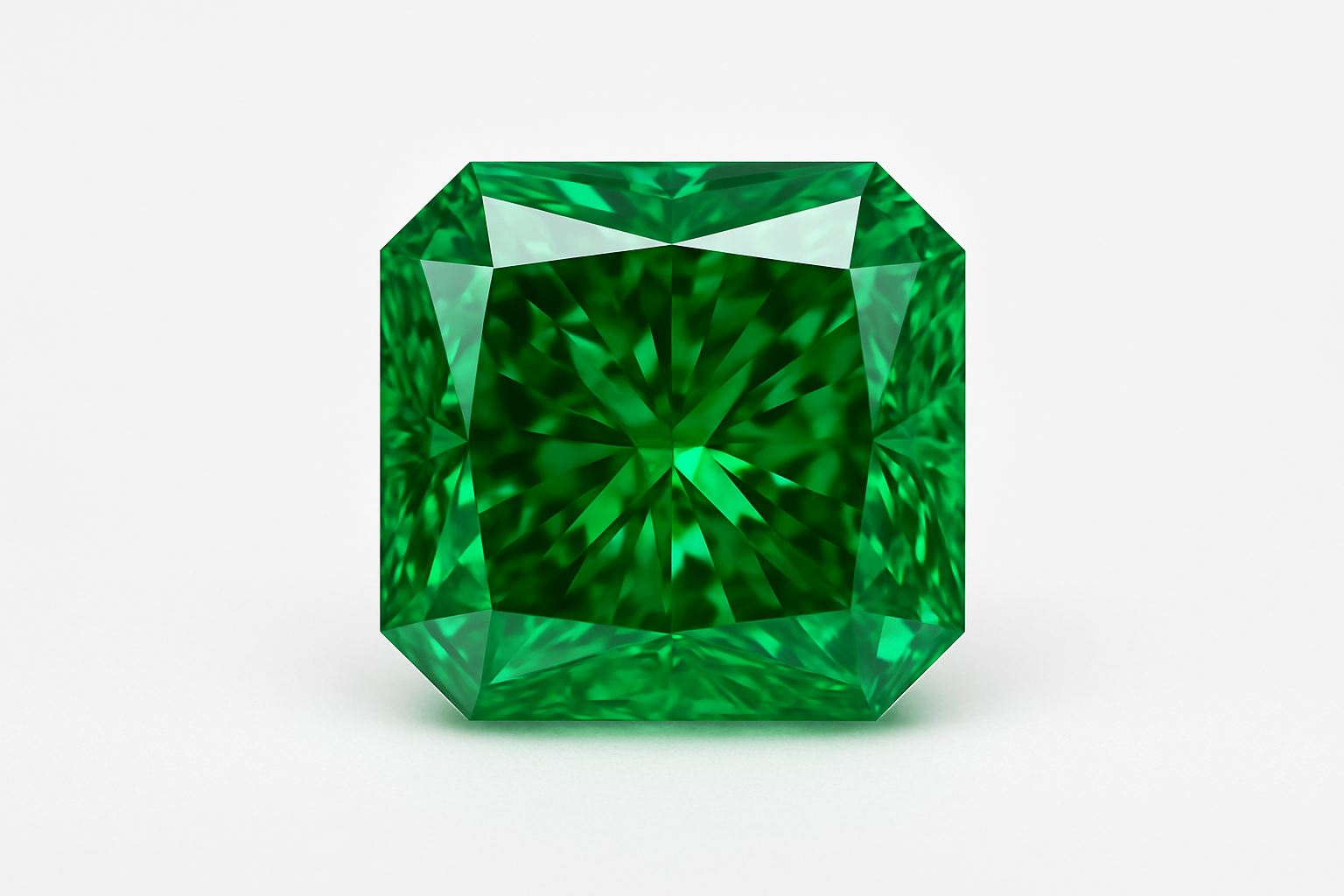 Radiant formos žalias laboratorinis deimantas (Green Lab Grown Diamond)