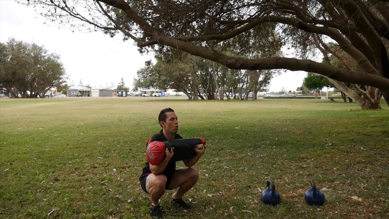 sand bag squat