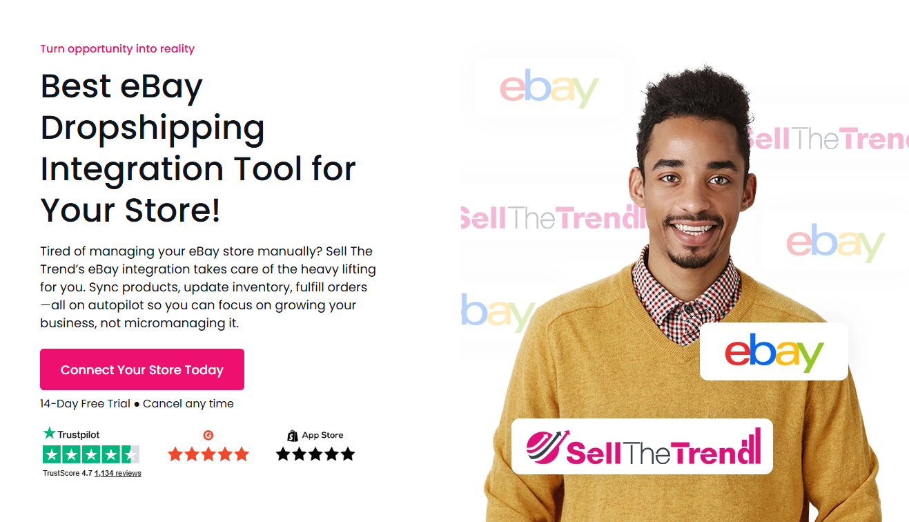 sell the trend ebay integration landing page screenshot