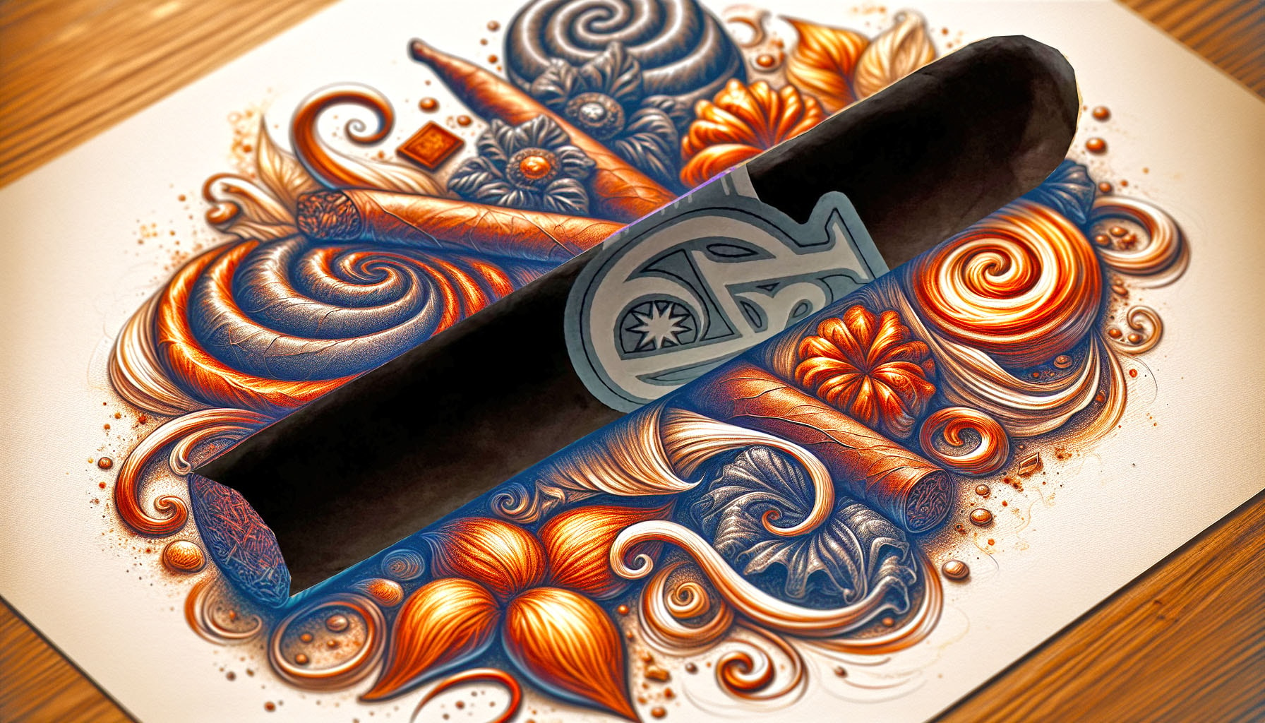 An artistic representation of a rich and bold flavored cigar from Los Statos Deluxe Maduro.