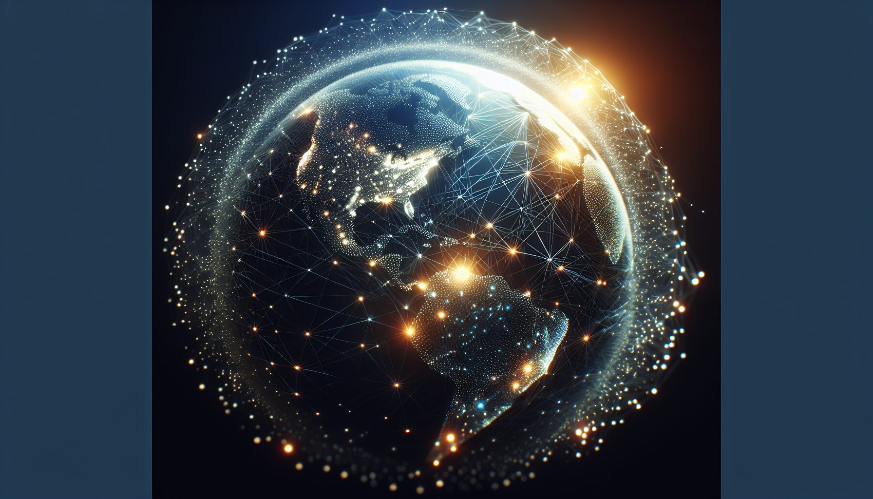 Illustration of a globe with interconnected lines representing web hosting business