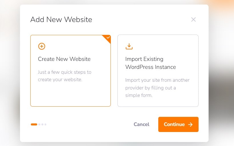 Creating a new website in HeroBuilder