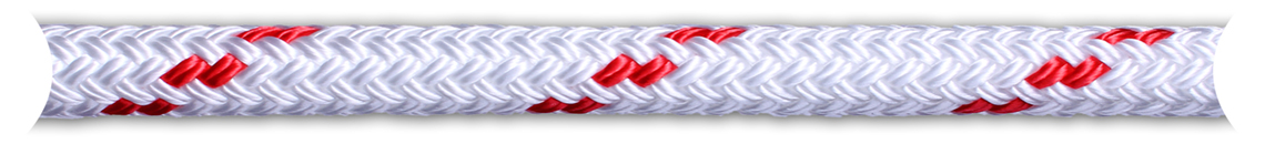 Strong Polyester Ropes: Find the Best Manufacturers in the UK for Long-Term Use 12 English Braids Braid on Braid Polyester Rope in white color with red tracers