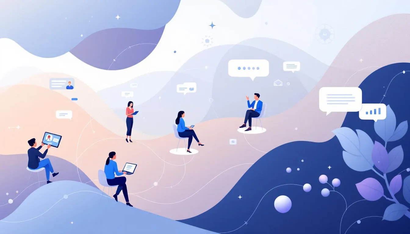 Une illustration montrant des PME utilisant des solutions de téléphonie.