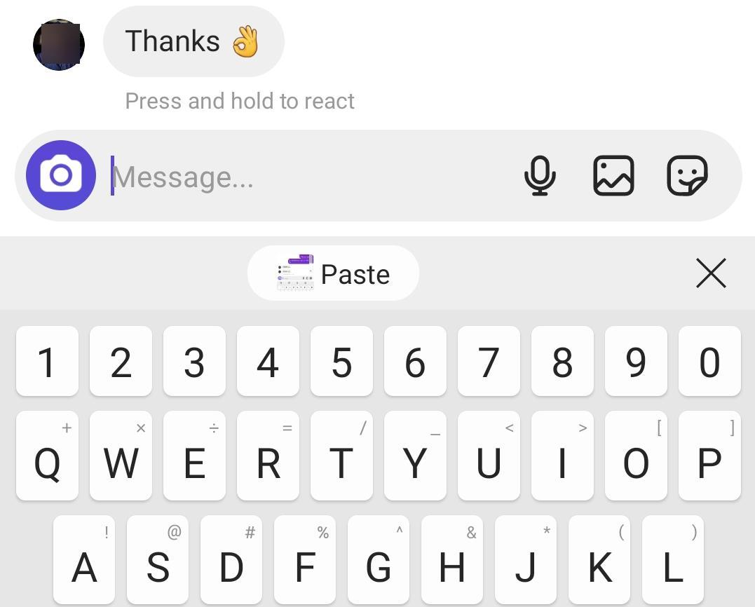 Message reply options on Instagram