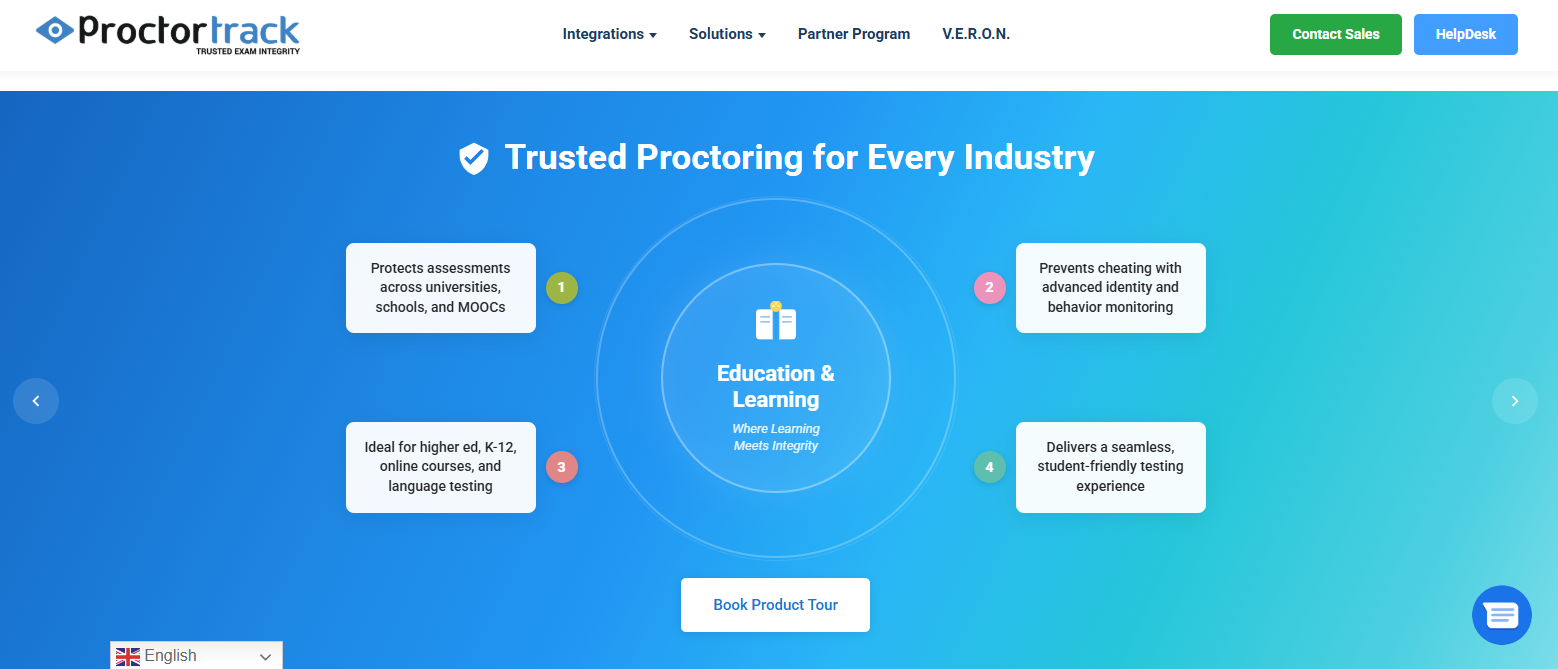 ProctorTrack online proctoring platform providing secure exam monitoring, identity verification, and student-friendly remote assessment tools as an Honorlock alternative.
