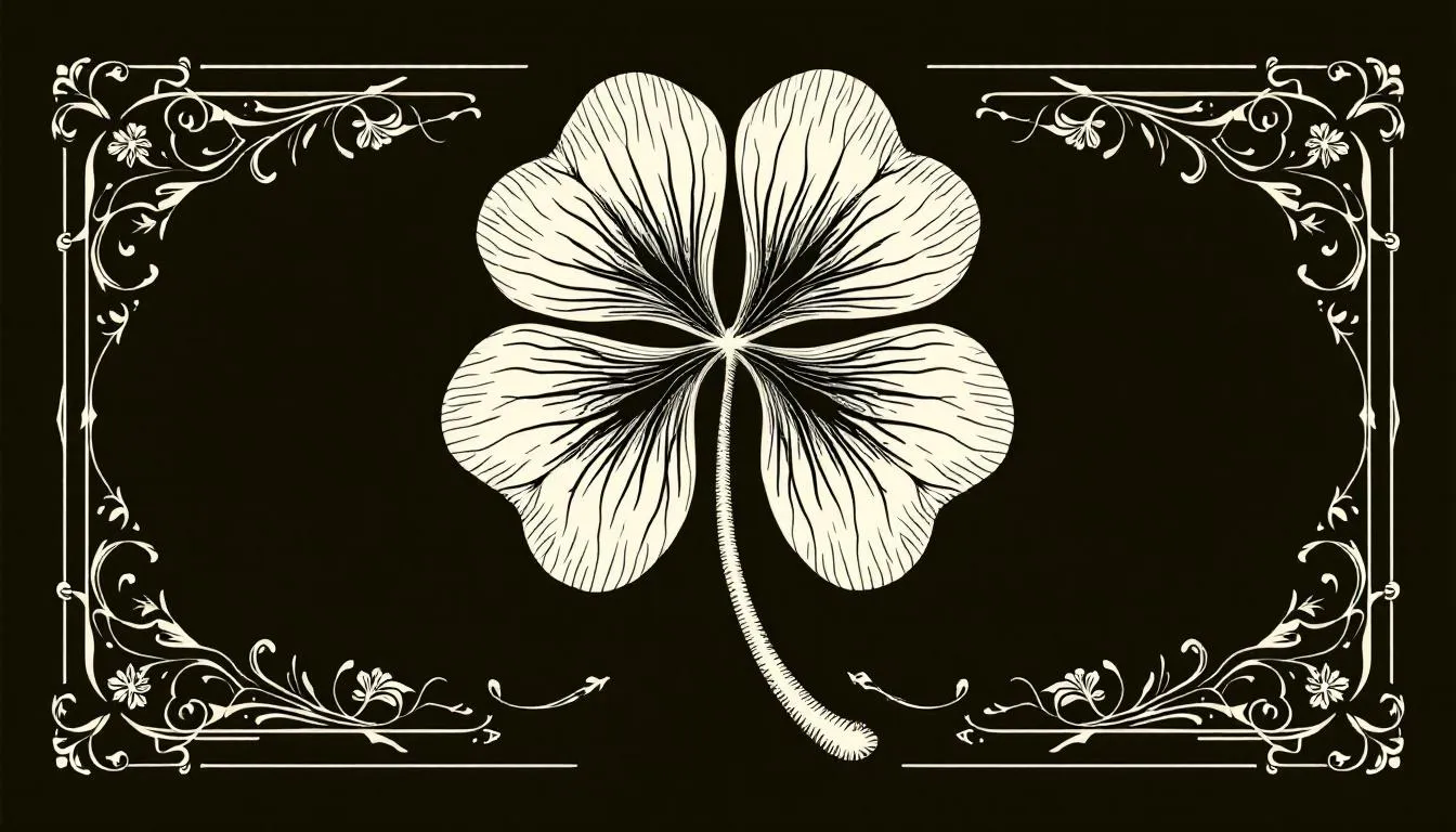 Symbolisme du trèfle à quatre feuilles, un talisman de chance.