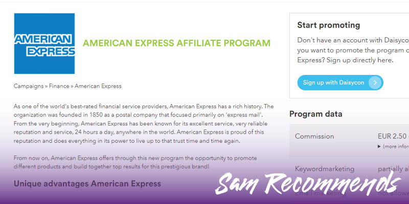 american express affiliate program