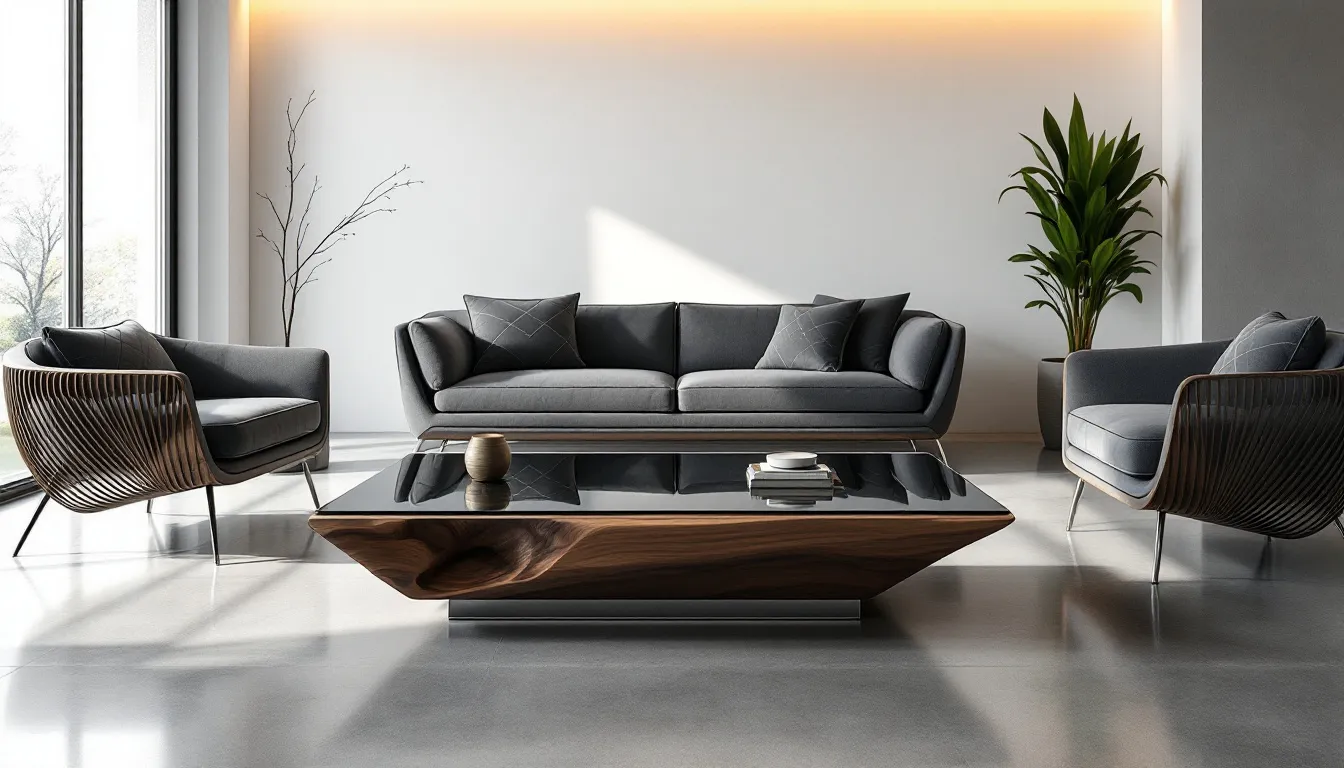 Explore material trends in coffee tables to enhance your living room design.