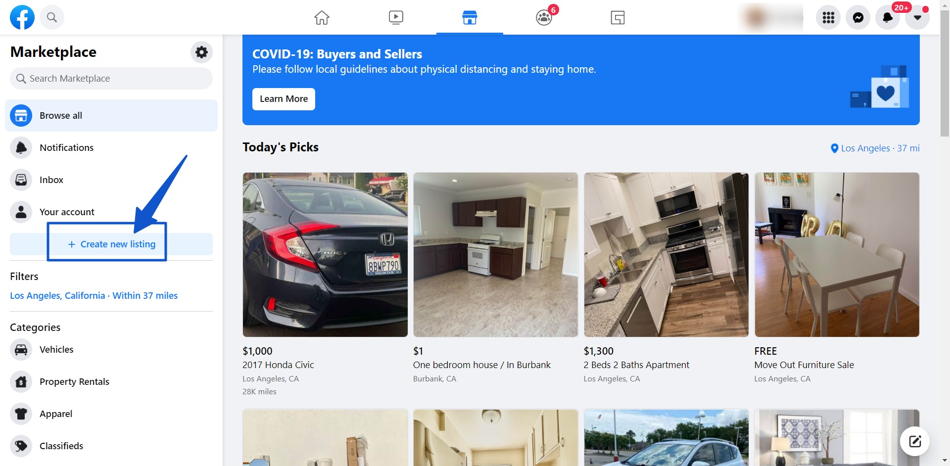 Create new listing