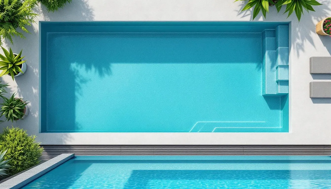 A visual guide to ongoing maintenance and care of a swimming pool and its surrounding landscape.