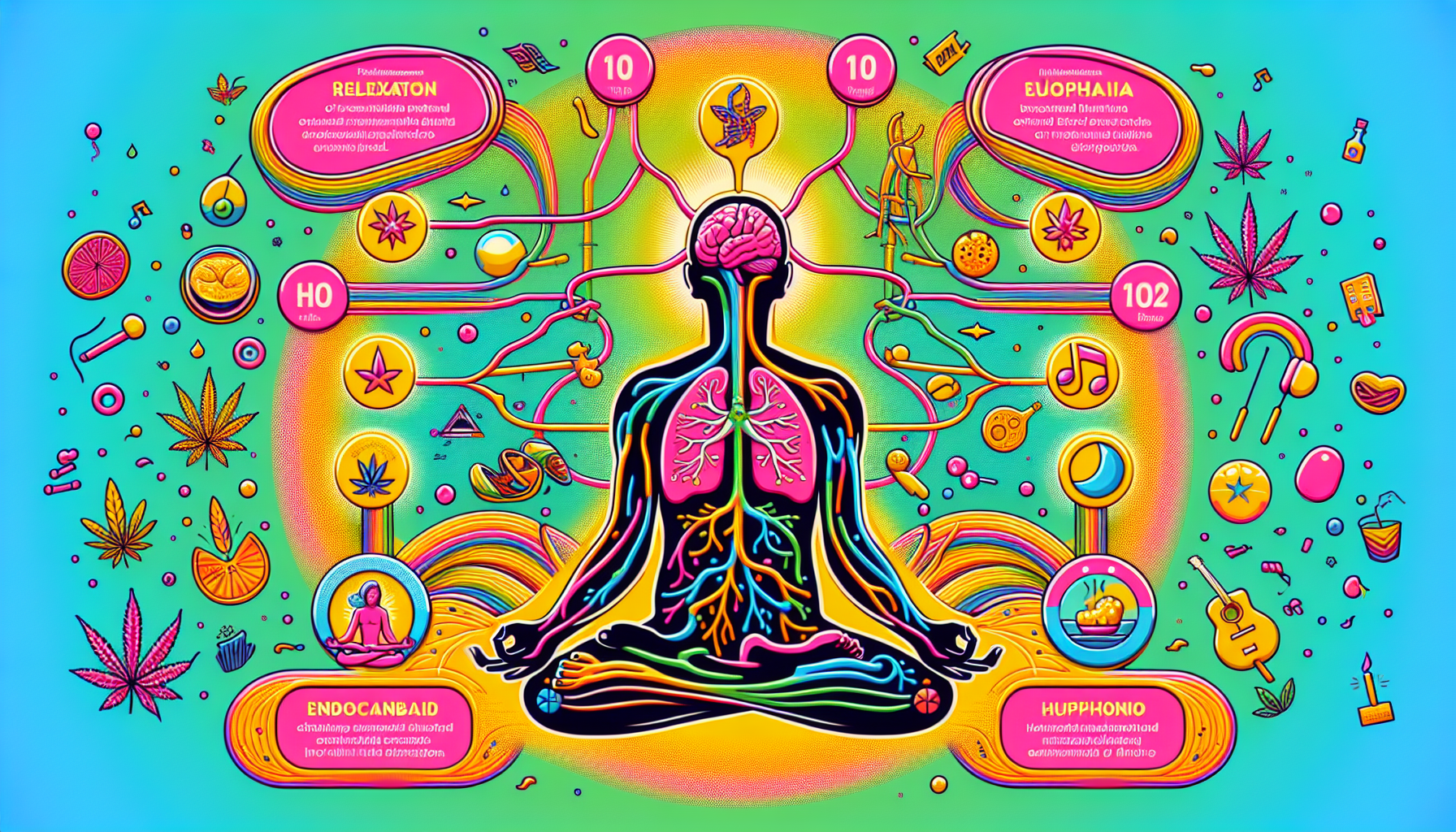 Grafik zur Wirkung von 10-OH-THC auf das Endocannabinoid-System.