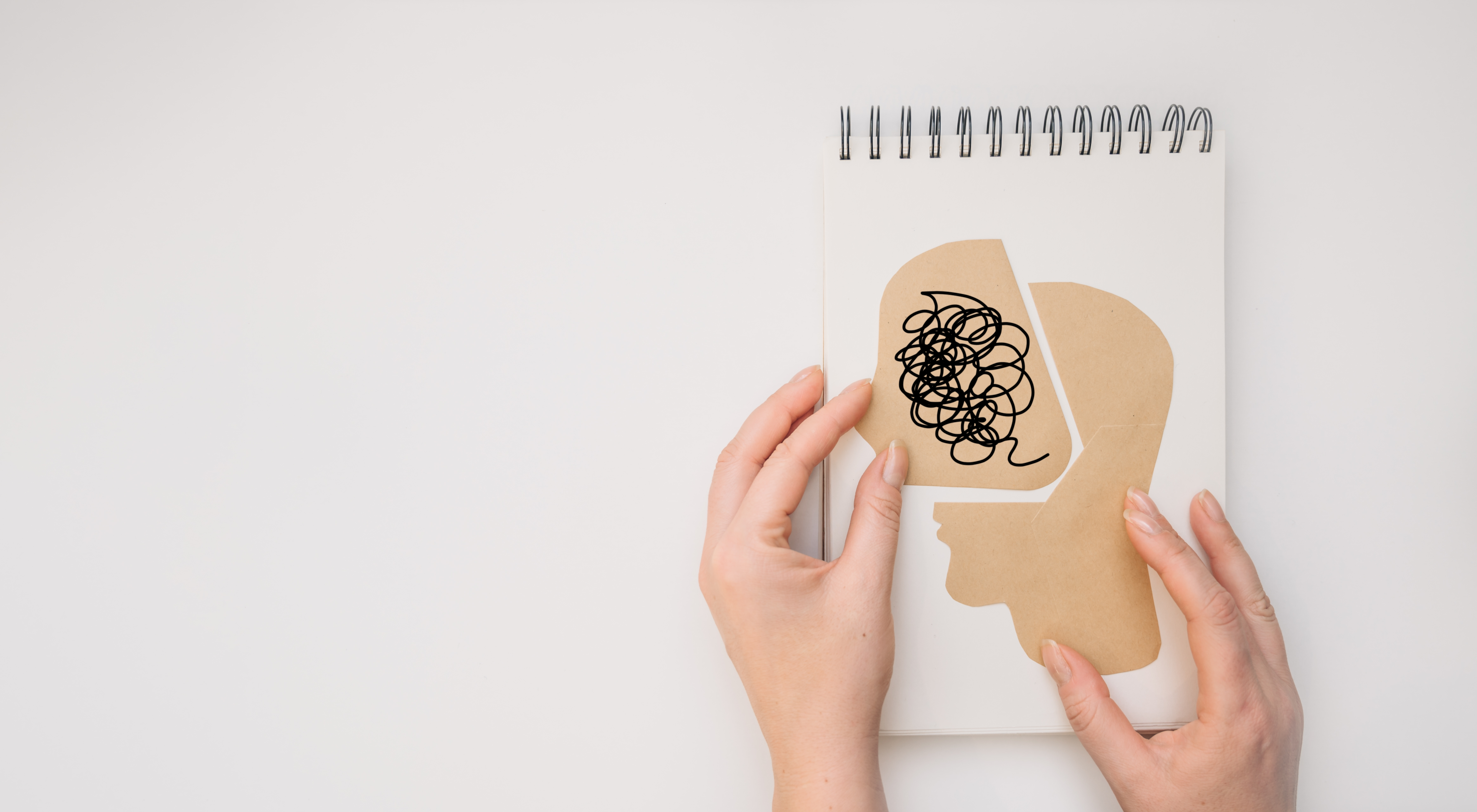 Emotional eating is an eating disorder: drawing of brain scrambled. 