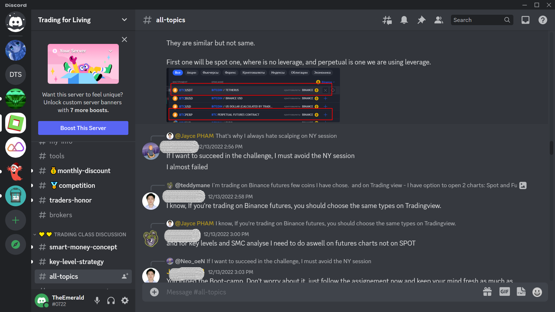 Screenshot of Discord's main screen