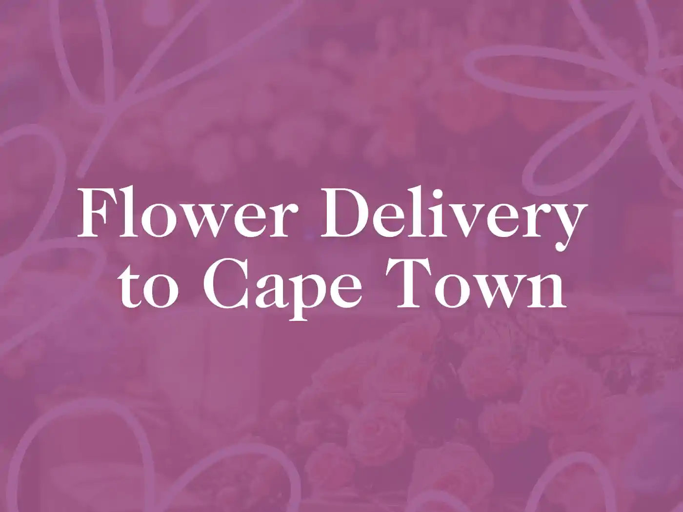 An elegant pink-themed background displaying the text "Flower Delivery to Cape Town". Fabulous Flowers and Gifts. Flower Delivery to Cape Town Collection.