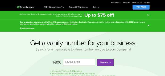 Grasshopper vanity phone page