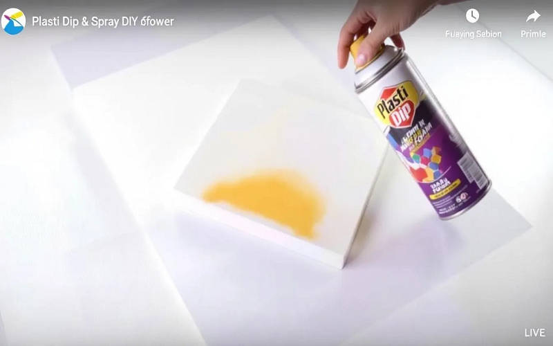 Priming EVA foam using Plasti Dip aerosol spray.