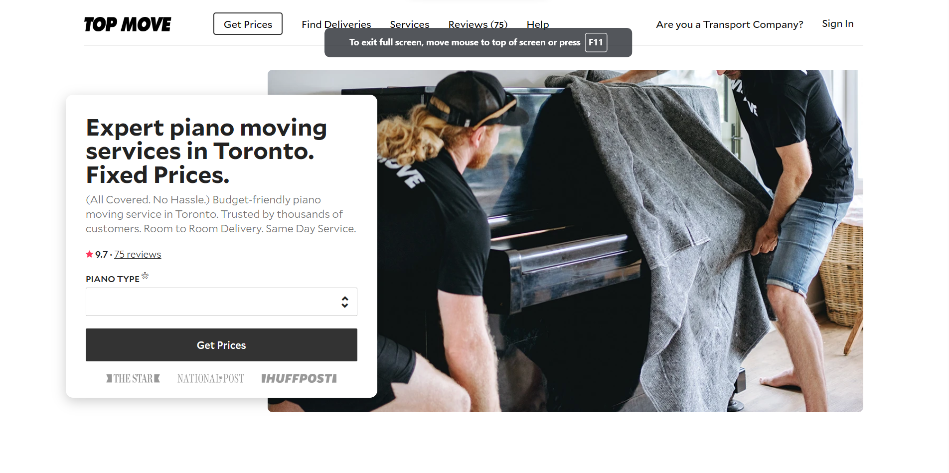 Piano Movers in Toronto guide