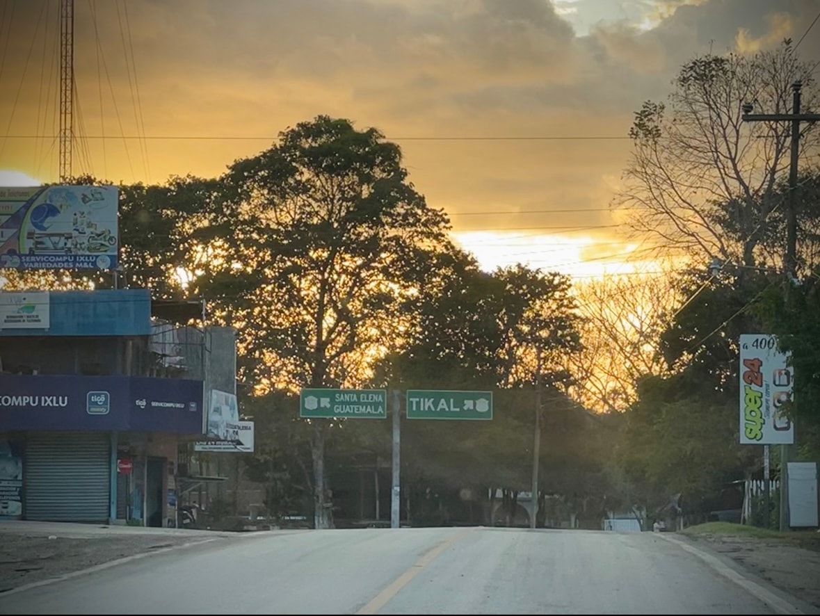 Driving on the road to Tikal National Park
