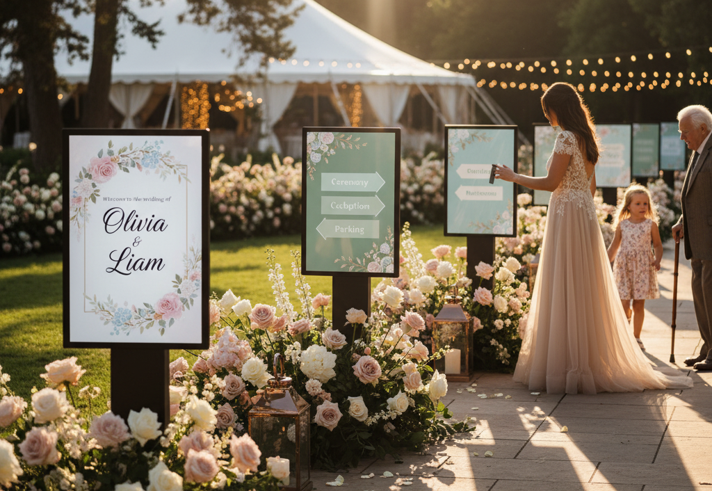 What Wedding Signage Do I Need for My Wedding? 4 direction signs