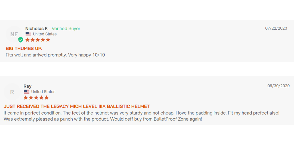 User Reviews of Legacy MICH helmet