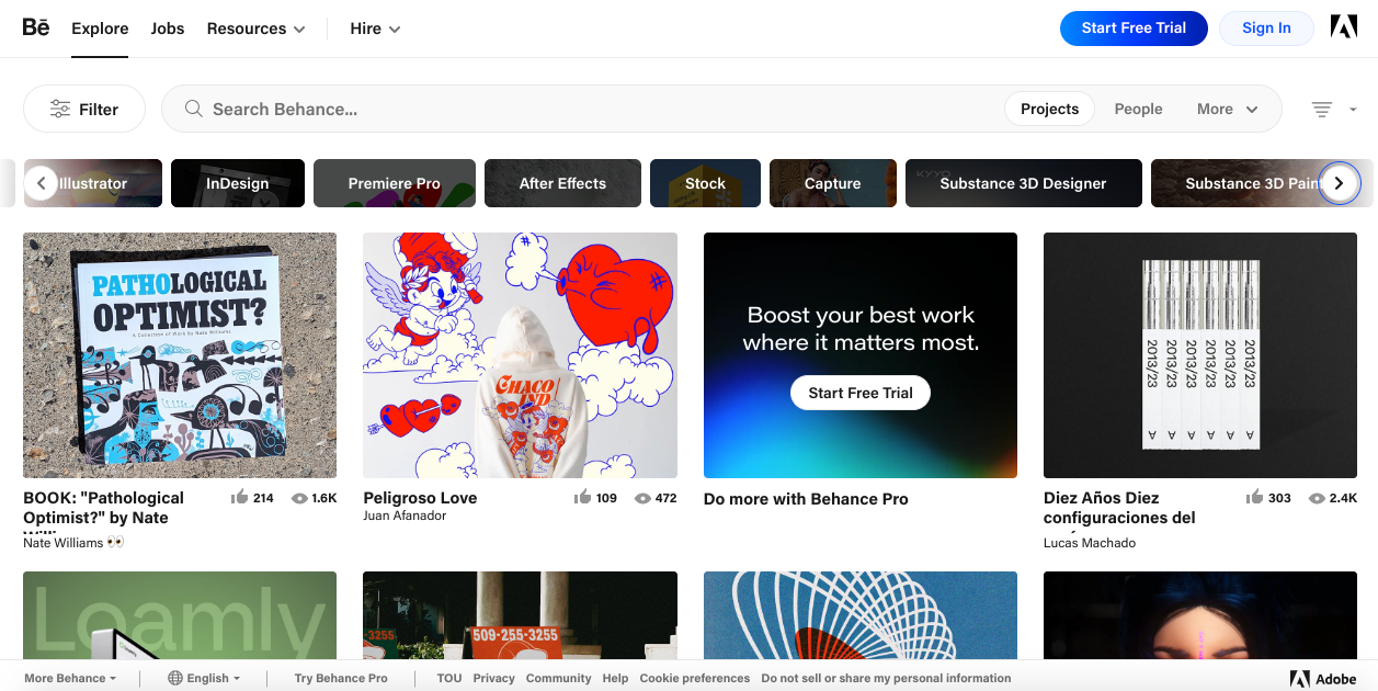 Behance Homepage
