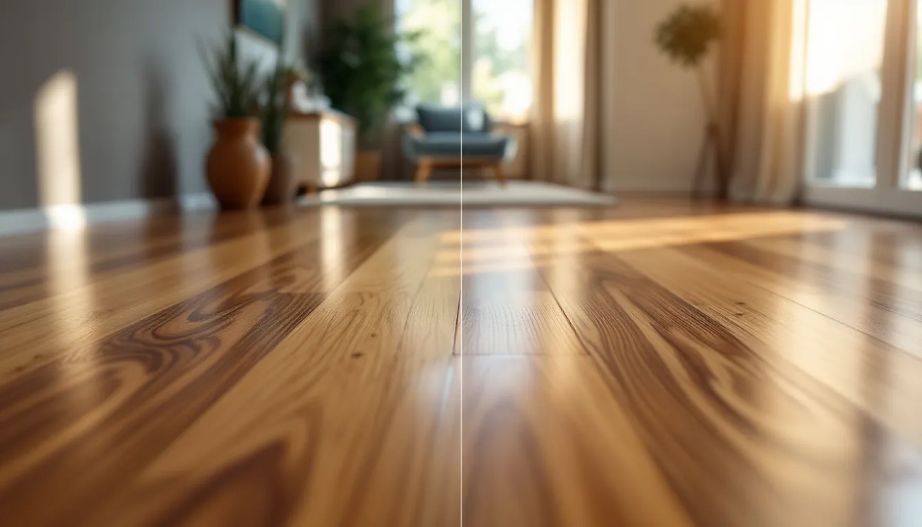 A well-maintained wood floor, demonstrating the importance of maintenance for hardwood floors.