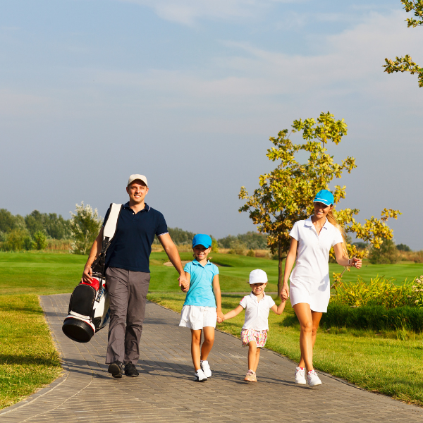 Image showing satisfied country club members enjoying the greenery.