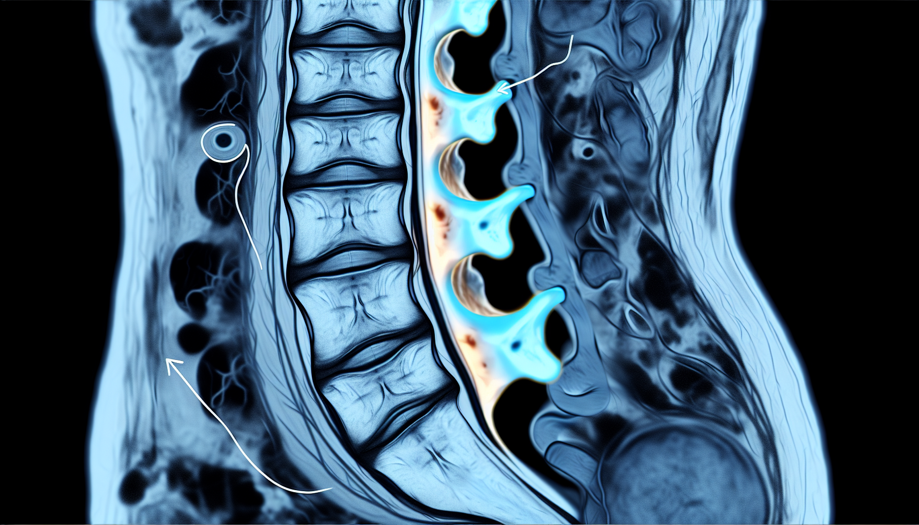 MRI scan showing a bulging disc