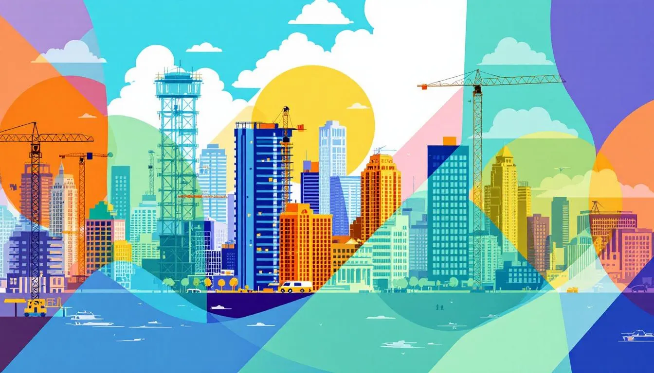 Construction sites in Miami representing development projects shaping the city's future. Construction sites in Miami representing development projects shaping the city's future.