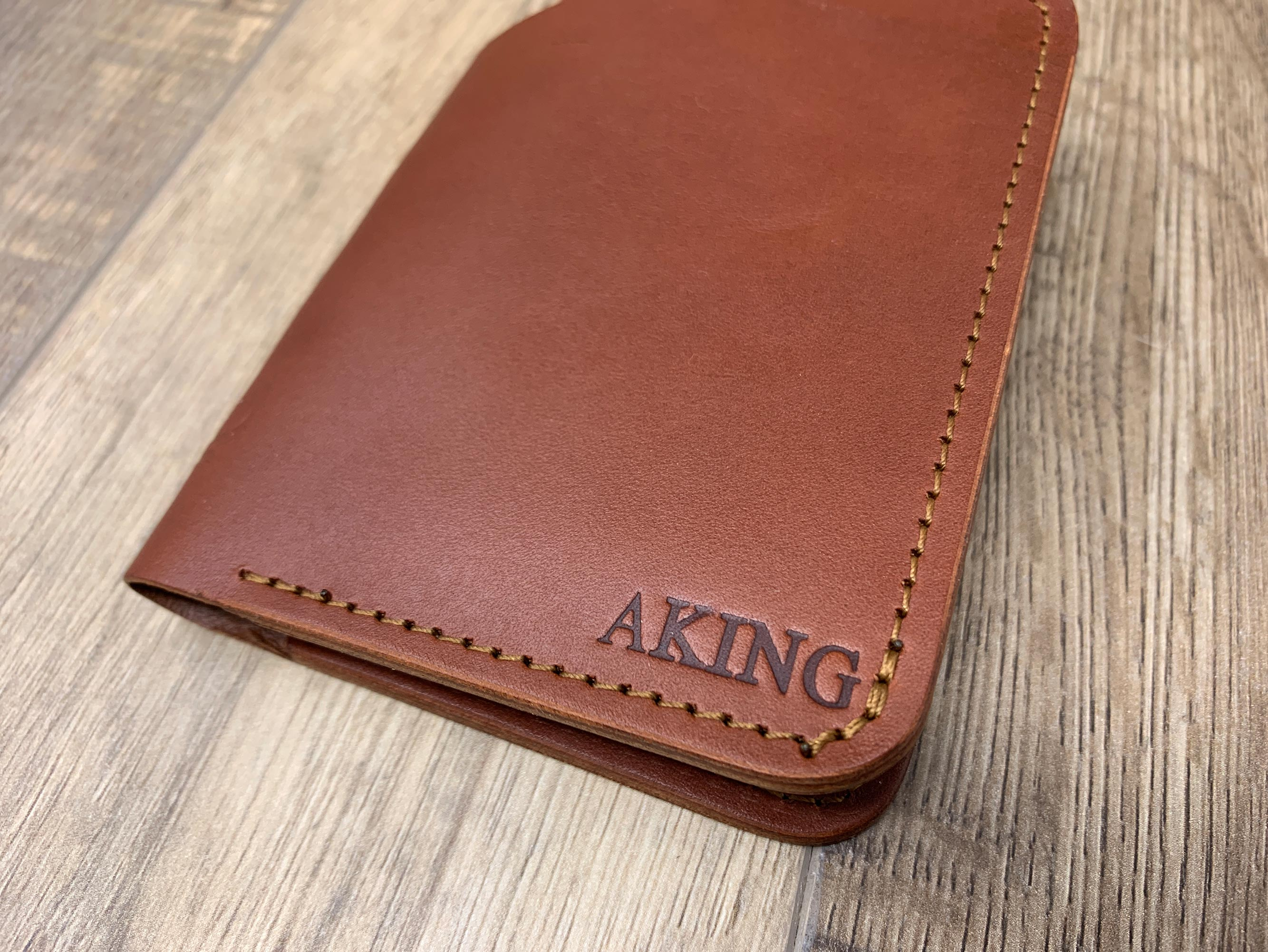 5 Pocket Bifold Wallet - Personalized Leather Wallet Whiskey