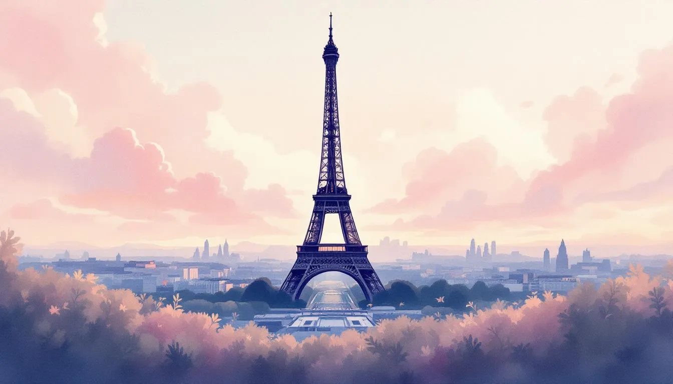 A scenic view of a popular Paris landmark.