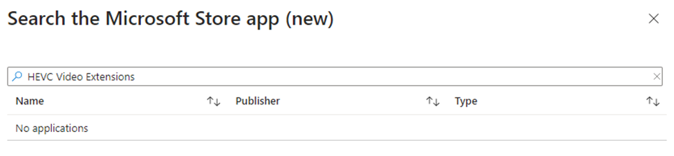 HEVC Video Extensions search results in Microsoft Store app