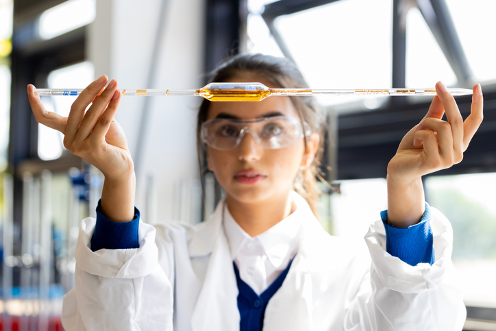 Young female scientist in the lab.