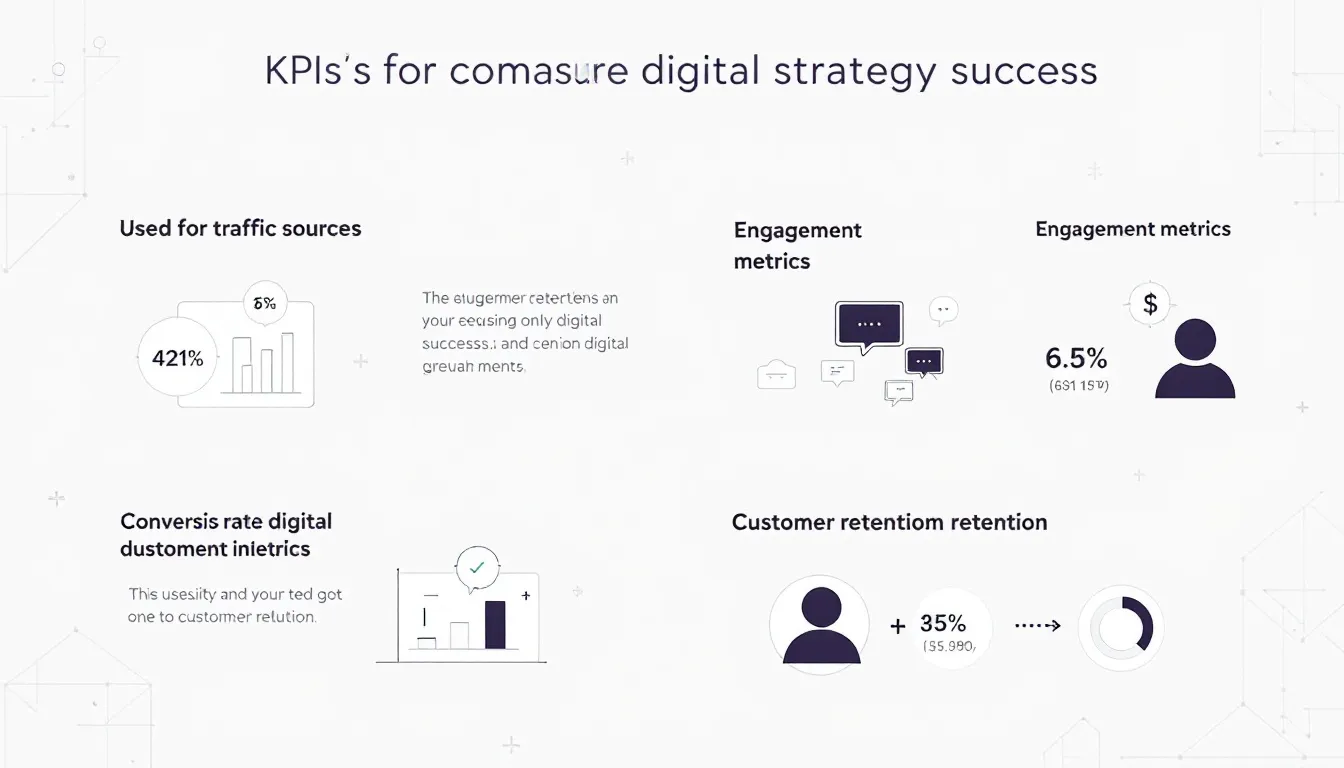 The image depicts a business professional analyzing data analytics on a digital dashboard, illustrating the measurement of digital strategy success for medium-sized enterprises. The scene highlights the critical importance of embracing digital transformation and utilizing digital tools to enhance customer satisfaction and drive innovation in the digital age.