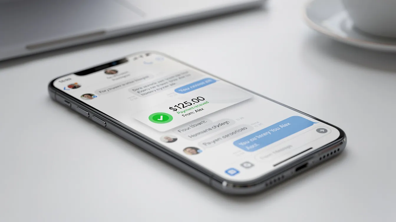 The image shows a smartphone screen featuring a chat conversation that includes an integrated digital payment notification, highlighting the convenience of mobile wallets like WeChat Pay and Alipay for instant money transfers and online purchases. This reflects the high mobile payment adoption in the Chinese mobile wallet market, enabling users to seamlessly conduct financial transactions through popular social media platforms.