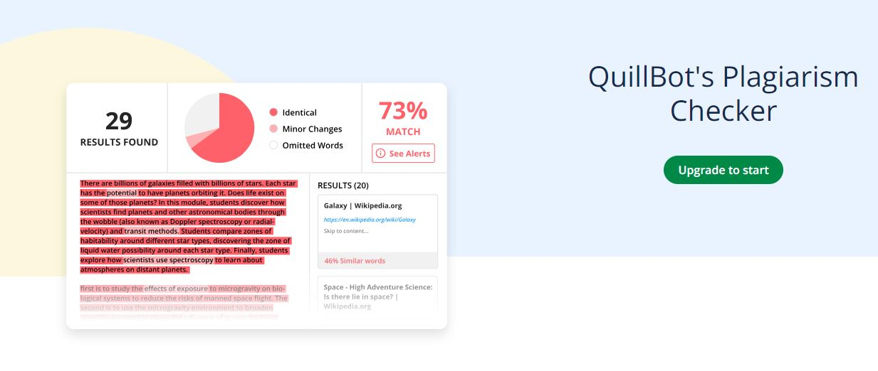 Der Plagiarism Checker von QuillBot