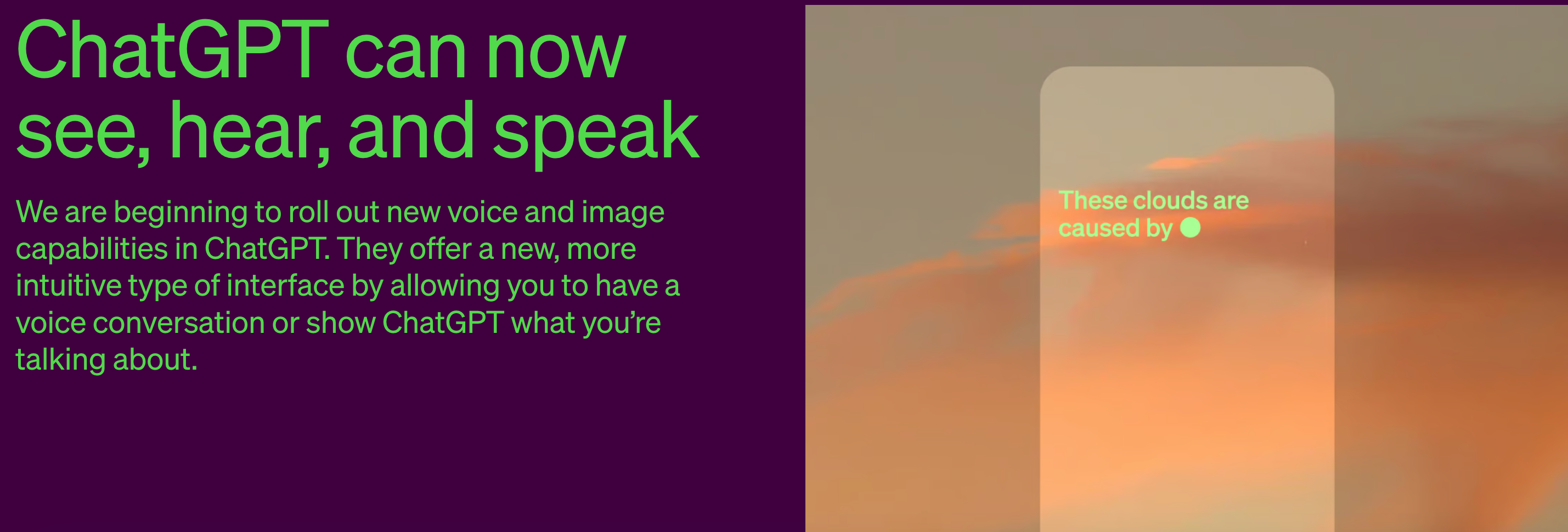 ChatGPT can now see, here, and speak