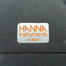 Hanna Instruments logo on a laboratory table