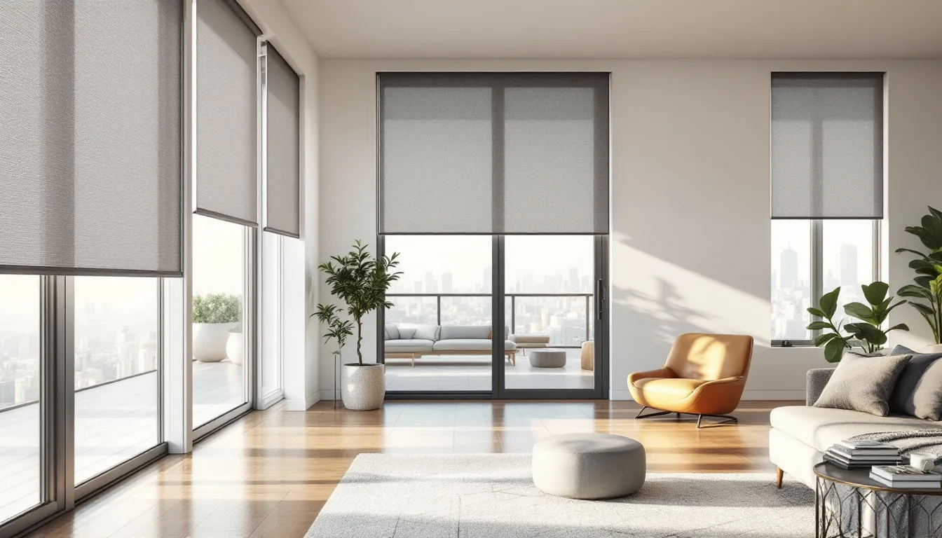 A variety of high-quality window treatments displayed in a stylish home setting.