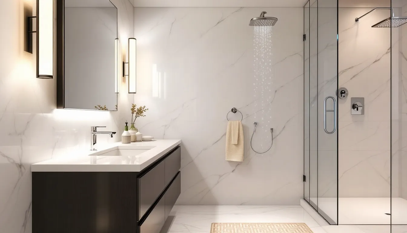 Deep cleaning of a bathroom for a spotless environment.