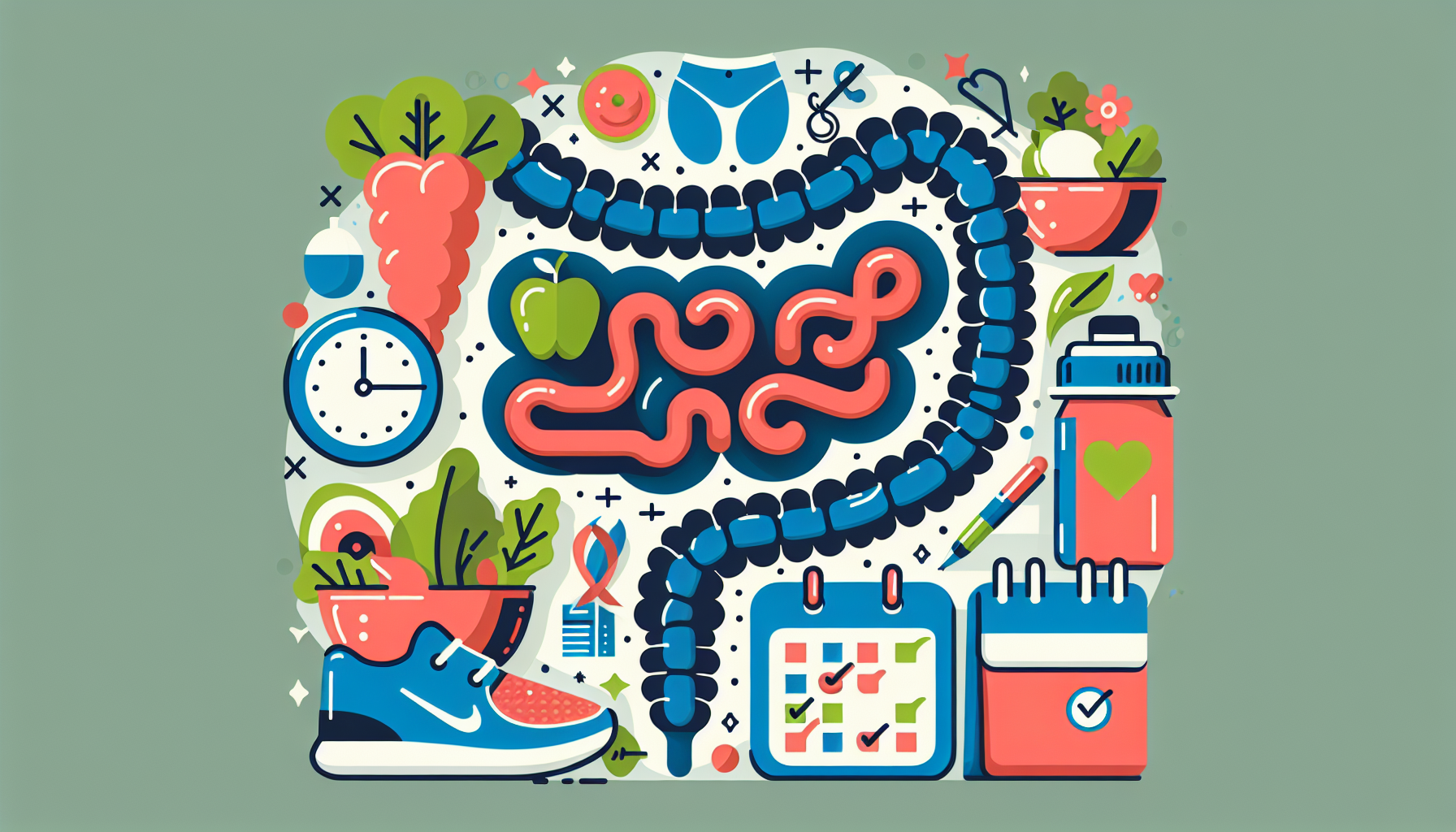 Illustration of prevention and early detection strategies for colon cancer