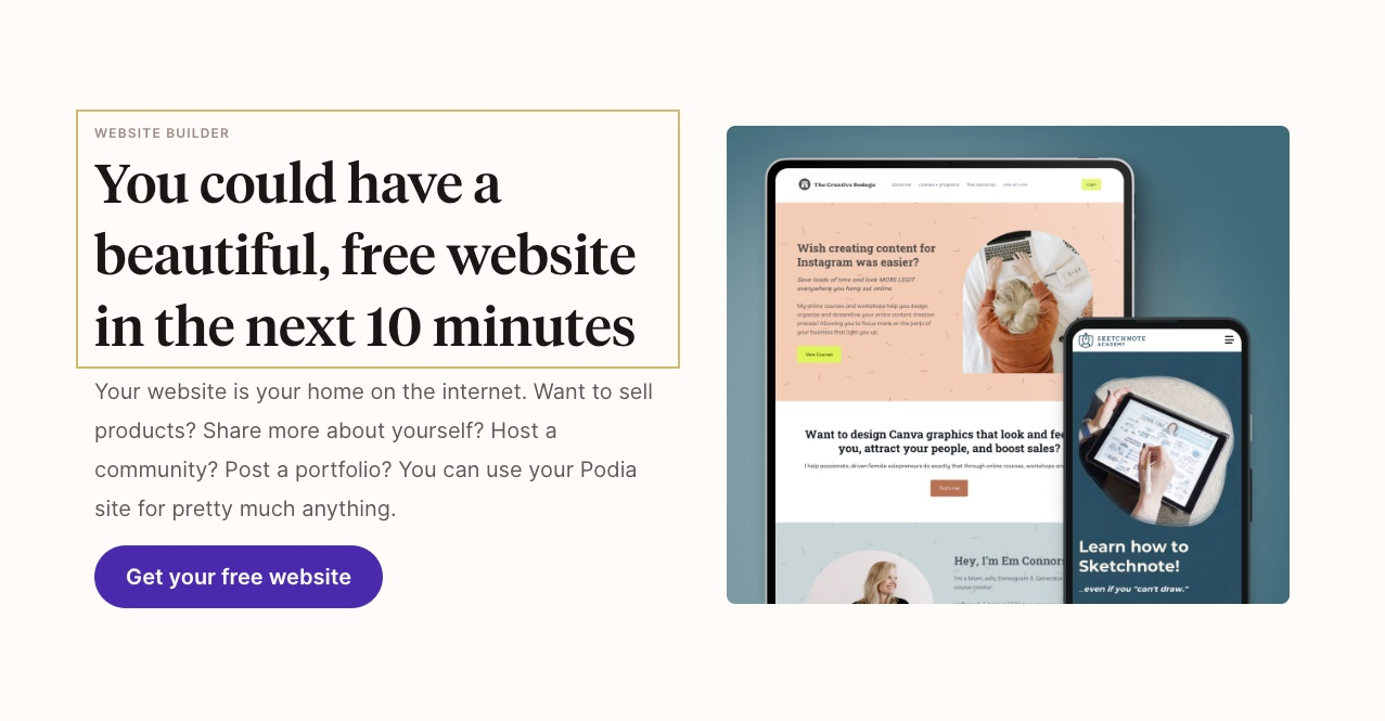 Podia Website Builder