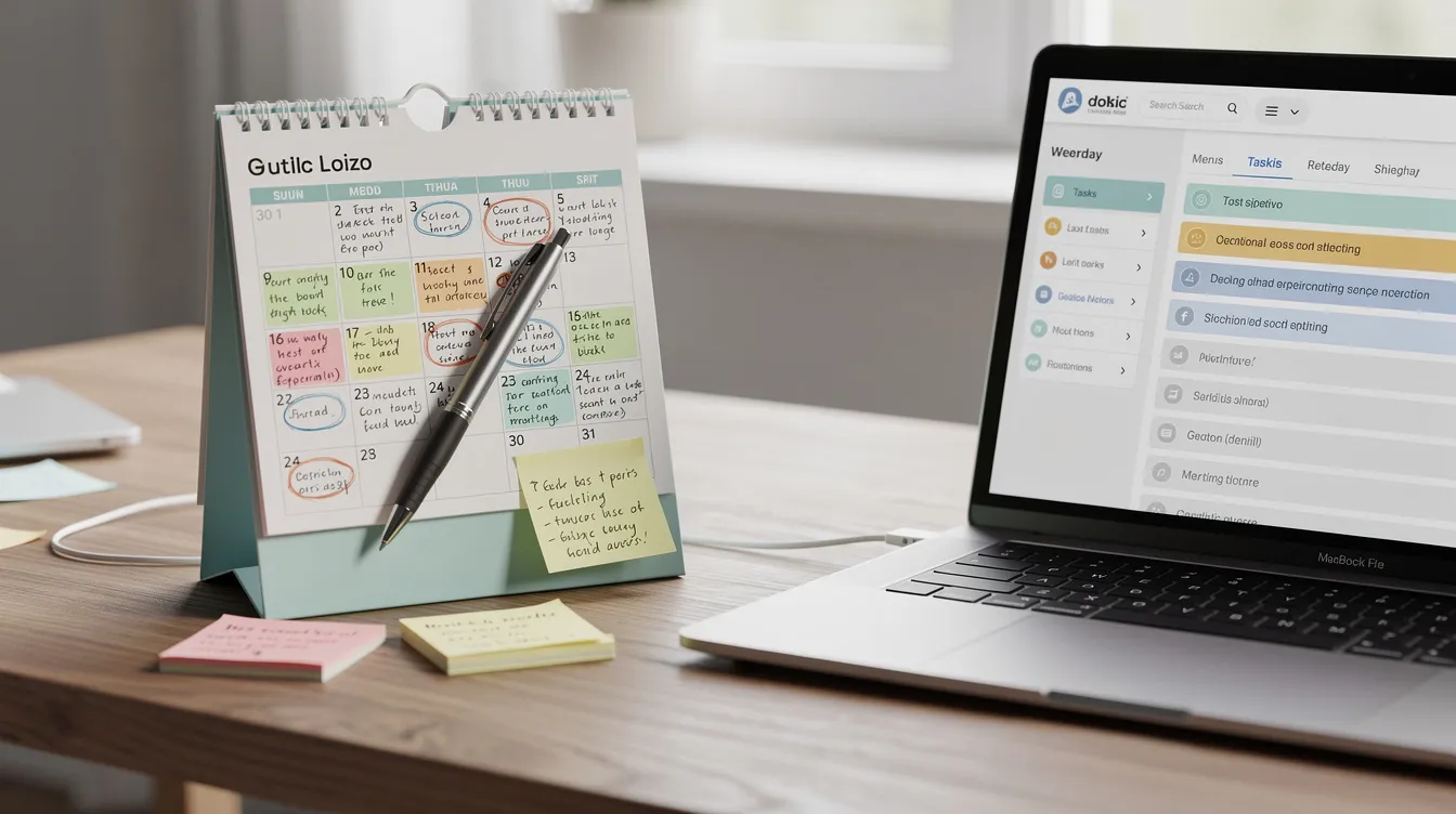 A desk features a calendar next to a laptop, symbolizing the planning and preparation necessary for managing digital records for income tax. This setup emphasizes the importance of using tax digital software to maintain compliance and streamline self-assessment tax returns.