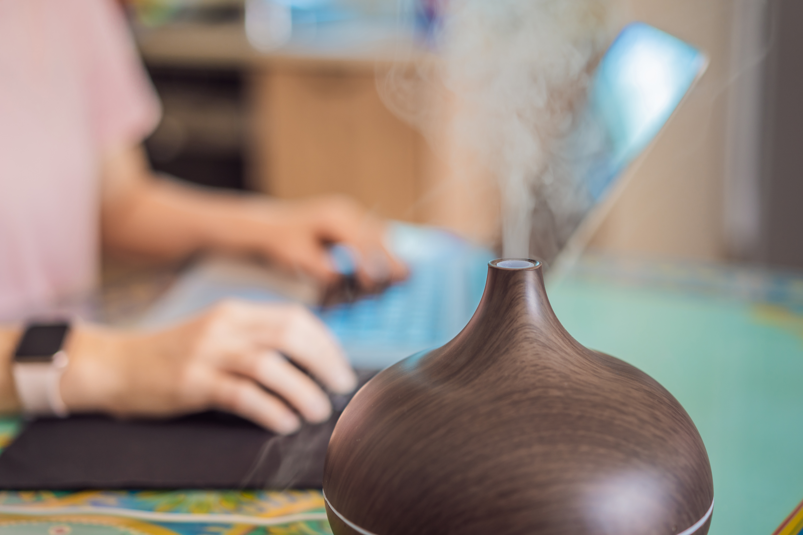 Also use the aroma diffuser for more concentration with Peppermint oil or Eucalyptus oil while working