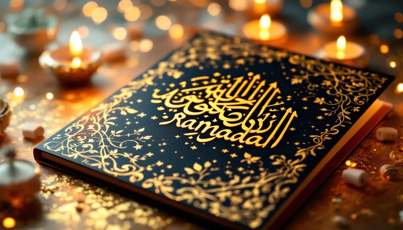 A heartfelt Ramadan wish for family displayed on a card.