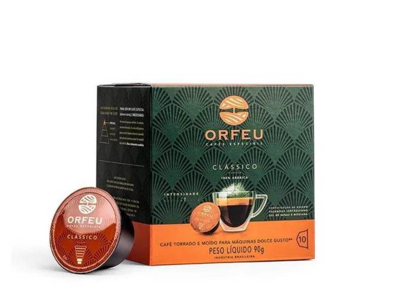 Embalagem de cápsulas da Orfeu para Nespresso. Imagem: loja.cafeorfeu.com.br