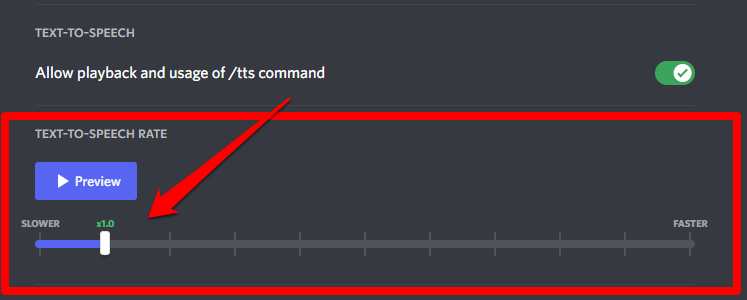 Closeup image showing how to change your Text-to-Speech rate on Discord