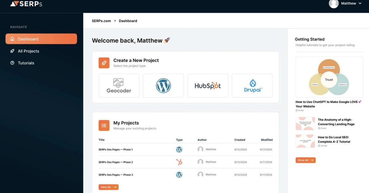 SERPs mass page builder